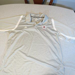 XL Adidas Quarter Button Pull-Over Shirt Men's Activewear Clima Cool Gray& White